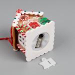 Ёлочная игрушка «Дом из сладостей» 6 * 6.8 * 5.5 см, от батареек, свечение тёплое белое