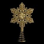 Верхушка ErichKrause® Decor Снежинка золотая 19 см