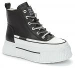 KEDDO черный/белый иск. кожа детские (для девочек) ботинки (О-З 2023)