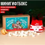 Минигифтбокс «Тепло снаружи, сказочно внутри»: печенье с предсказанием 3 шт., маршмеллоу 30 г., носки 36-39 размер