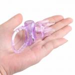 Эрекционное кольцо Оки- Чпоки,  с вибрацией, D=3 см, фиолетовый