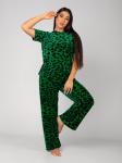 Костюм женский велюровый с брюками "Эльза" зелень