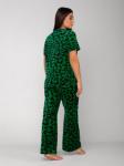 Костюм женский велюровый с брюками "Эльза" зелень