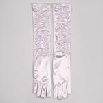 Карнавальный аксессуар - перчатки со сборкой, цвет белый