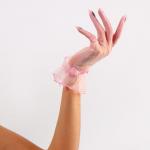 Карнавальный аксессуар - перчатки прозрачные с юбочкой, цвет розовый