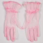 Карнавальный аксессуар - перчатки прозрачные с юбочкой, цвет розовый