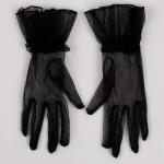 Карнавальный аксессуар - перчатки прозрачные с юбочкой, цвет черный
