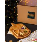 Подарочный набор деревянной посуды Adelica «Сырная мозайка», доска разделочная 35?22 см, менажницы 4 шт, 12,5?9 см, берёза