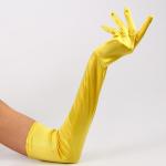 Карнавальный аксессуар - перчатки 55см, цвет желтый
