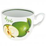 Чашка фарфоровая "Зеленое яблоко" 250мл, д8,7см, h6,8см, форма "Кирмаш" (Беларусь)