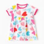 Платье Bloom Baby Сердечки с кор. рукавом, р. 80 см, белый