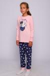 Пижама с брюками для девочки Веселая Компания Розовый/т.синий