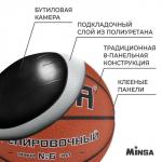 Баскетбольный мяч MINSA, тренировочный, PU, клееный, 8 панелей, р. 6