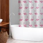Штора для ванной комнаты SAVANNA «Фламинго», с люверсами, 180*180 см, PEVA