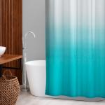 Штора для ванны SAVANNA «Градиент», 180*180 см, EVA, цвет морская волна