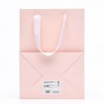 Пакет подарочный, с окном, 25 х 18 х 13 см, розовый