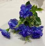 Искусственные цветы "Букет Гвоздик" 30см цвет синий