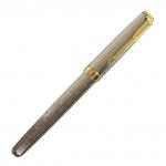 Ручка подарочная перьевая в кожзам футляре пб s, корпус серебро с золотом Calligrata