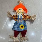 Фигура садовая "Пугало - Джина" в оранжевой шляпе 30 (50) см ДоброСад