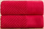 Комплект махровых полотенец 50х90 (2 шт.) ТМ FLOOX бордюр "Венера", красный