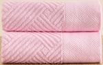 Комплект махровых полотенец 50х90 (2 шт.) ТМ FLOOX бордюр "Венера", розовый