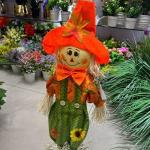 Фигура садовая "Пугало - Нютик" в оранжевой шляпе 60 см ДоброСад