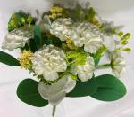 Искусственные цветы "Весеннее вдохновение" Гвоздика 30см цвет белый
