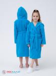 Детский махровый халат с капюшоном бирюзовый МЗ-04 (14)