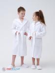 Детский махровый халат с капюшоном белый МЗ-04 (1)