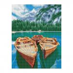 Алмазная мозаика ТРИ СОВЫ Озеро в Альпах, 30*40см, холст, картонная коробка с пластиковой ручкой, АМ3040_47531