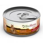 #(4+1)BioMenu ADULT Консервы д/кошек мясной паштет с Ягненком 95%-МЯСО 100 гр*24