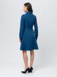 Платье синего цвета длины мини с длинными рукавами