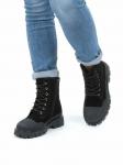 04-297-1M BLACK Ботинки зимние женские (натуральная замша, шерсть)