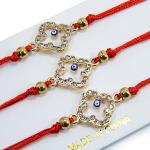 Браслет Gold and Silver Красная нить с Клевером уп 3шт