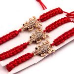 Браслет Gold and Silver Красная нить с Жабой богатства уп 3шт