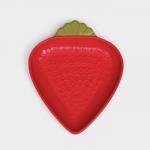 Тарелка керамическая "Клубничка", плоская, красная, 28 см, 1 сорт, Иран