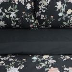 Постельное бельё Этель 1,5 сп Black flowers, 143х215 см, 150х214 см, 50х70 см -2 шт, мако-сатин 114г/м2