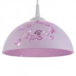 Светильник BayerLux  Колпак "Рочелл" 1 лампа E27 40Вт белый-розовый  д.250