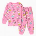 Пижама для девочек, цвет розовый, рост 116 см