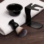 Набор для бритья «PREMIUM SHAVE», 3 предмета, подарочная упаковка, цвет чёрный