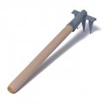 Малые прямые грабли, 3 витых зубцов, длина 40 см, металл, деревянная ручка