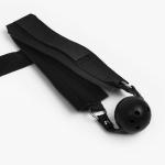 Кляп с наручниками Оки- Чпоки, регулируемые ремни, неопрен, стропа, PVC, черный