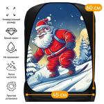 Накидка на сиденье автомобильное Cartage Дед Мороз сноуборд, ПВХ, 60 х 45 см, европодвес