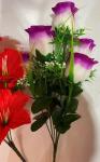 Цветы искусственные 30см "Розы" 5 цветков красные