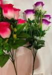 Цветы искусственные 30см "Розы" 5 цветков розовые