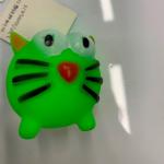 Игрушка резиновая с пищалкой "Котик", цвет зеленый, 7,5см (лейбл)