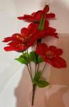 Цветы искусственные 30см "Цветочная фантазия" 5 цветков ярко-красные