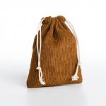 Косметичка - мешок с завязками, цвет коричневый