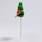 Пасхальный декор на палочке «Зайчик зелёного цвета» 5 * 6 * 24 см