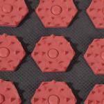Ипликатор-коврик, основа спанбонд, 140 модулей, 28 * 64 см, цвет тёмно-серый/красный